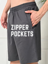 Easy Multi-Pocket Cotton Shorts – Charcoal Grey