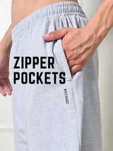 Easy Multi-Pocket Cotton Shorts – Melange Grey