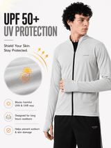FITINC Airflow Sunscreen Jacket for Men - Light Grey