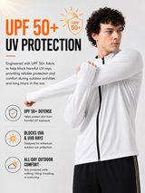 FITINC Airflow Sunscreen Jacket for Men - White
