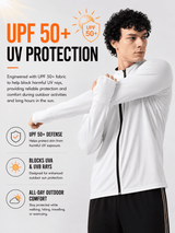 FITINC Airflow Sunscreen Jacket for Men - White