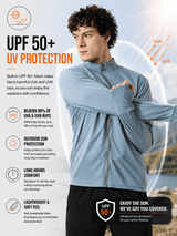 FITINC Airflow Sunscreen Jacket for Men - Sky Blue