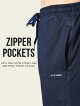 Essential Regular Fit Cotton Track Pant – Navy Blue
