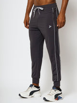 FITINC Slim Fit Dark Grey Jogger for Men with Double Piping & Zip Pockets - FITINC