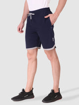 Fitinc N.S Lycra Navy Blue Shorts for Men with Zipper Pockets - FITINC