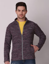 Fitinc Fleece Full Sleeves Melange Wine Jacket for Men - FITINC