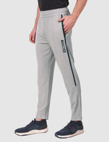 Fitinc NS Lycra Dryfit Light Grey Track Pants with Zipper Pockets - FITINC