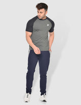 Fitinc Gymwear Grey-Black T-shirt for Men - FITINC