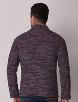 Fitinc Fleece Full Sleeves Melange Wine Jacket for Men - FITINC