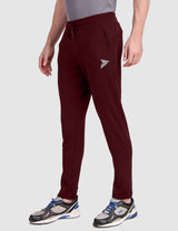 Fitinc Maroon Trackpant with Concealed Zipper Pockets - FITINC