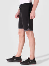 Fitinc N.S Lycra Black Shorts for Men with Zipper Pockets - FITINC