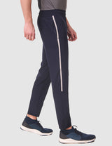 Fitinc NS Lycra Dryfit Navy Blue Track Pants with Zipper Pockets - FITINC