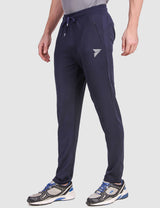 Fitinc Navy Blue Trackpant with Concealed Zipper Pockets - FITINC