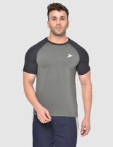 Fitinc Gymwear Grey-Black T-shirt for Men - FITINC