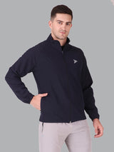 Fitinc Navy Blue NS Jacket for Men with Two Zipper Pockets - FITINC
