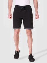 Fitinc N.S Lycra Black Shorts for Men with Zipper Pockets - FITINC