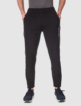 Fitinc NS Lycra Dryfit Black Track Pants with Zipper Pockets - FITINC
