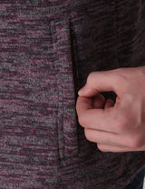 Fitinc Fleece Full Sleeves Melange Wine Jacket for Men - FITINC