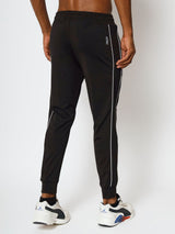 FITINC Slim Fit Black Jogger for Men with Double Piping & Zip Pockets - FITINC