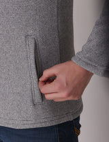 Fitinc Fleece Full Sleeves Melange Light Grey Jacket for Men - FITINC