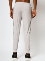 FITINC Slim Fit Light Grey Jogger for Men with Double Piping & Zip Pockets - FITINC