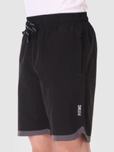Fitinc N.S Lycra Black Shorts for Men with Zipper Pockets - FITINC