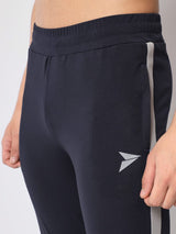 FITINC Premium Navy Blue Track Pant for Men | Anti Microbial | Superdry | Breathable | Stretchable | 2 YKK Zipper Pockets - FITINC