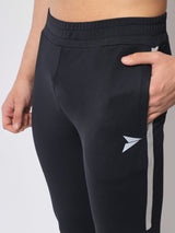 FITINC Premium Black Track Pant for Men | Anti Microbial | Superdry | Breathable | Stretchable | 2 YKK Zipper Pockets - FITINC
