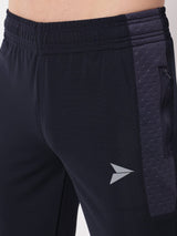 Fitinc Dobby Navy Blue Trackpant for Men - FITINC