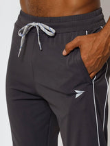 FITINC Slim Fit Dark Grey Jogger for Men with Double Piping & Zip Pockets - FITINC