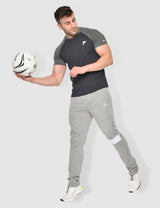 Fitinc Gymwear Black-Grey T-shirt for Men - FITINC