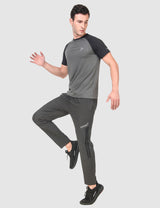 Fitinc NS Lycra Dryfit Grey Track Pants with Zipper Pockets - FITINC