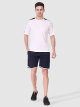 Fitinc N.S Lycra Navy Blue Shorts for Men with Zipper Pockets - FITINC