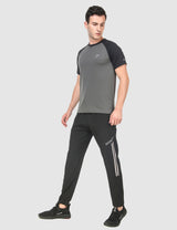 Fitinc NS Lycra Dryfit Black Track Pants with Zipper Pockets - FITINC