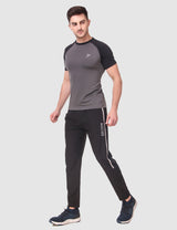 Fitinc NS Lycra Dryfit Black Track Pants with Zipper Pockets - FITINC