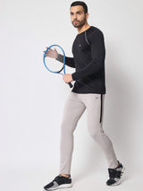 FITINC Premium Light Grey Track Pant for Men | Anti Microbial | Superdry | Breathable | Stretchable | 2 YKK Zipper Pockets - FITINC