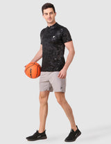 Fitinc Light Grey Shorts for Men with Zipper Pockets - FITINC