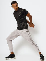 FITINC Slim Fit Light Grey Jogger for Men with Double Piping & Zip Pockets - FITINC