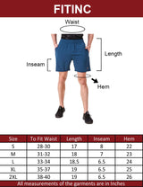 Fitinc Blue Shorts for Men with Zipper Pockets - FITINC