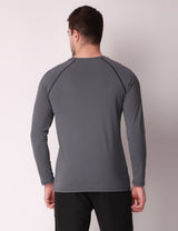 Fitinc Dryfit Stretchable Full Sleeves Grey Tshirt - FITINC