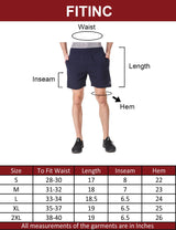 Fitinc Navy Blue Shorts for Men with Zipper Pockets - FITINC