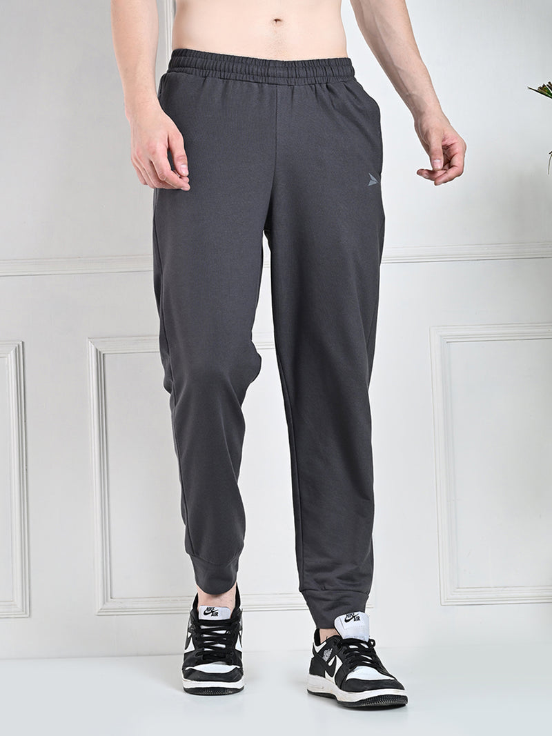 FITINC Zipper Pockets Cotton Jogger for Men - Charcoal