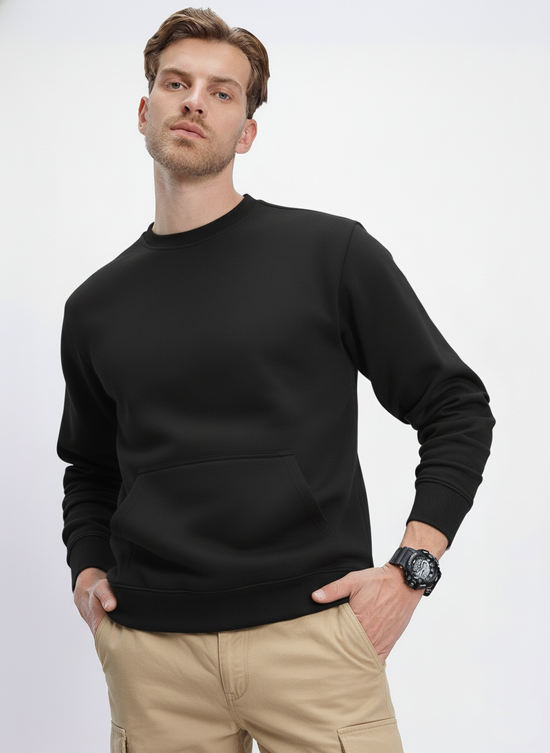 Ultra-Warm Fleece Sweatshirt - Black