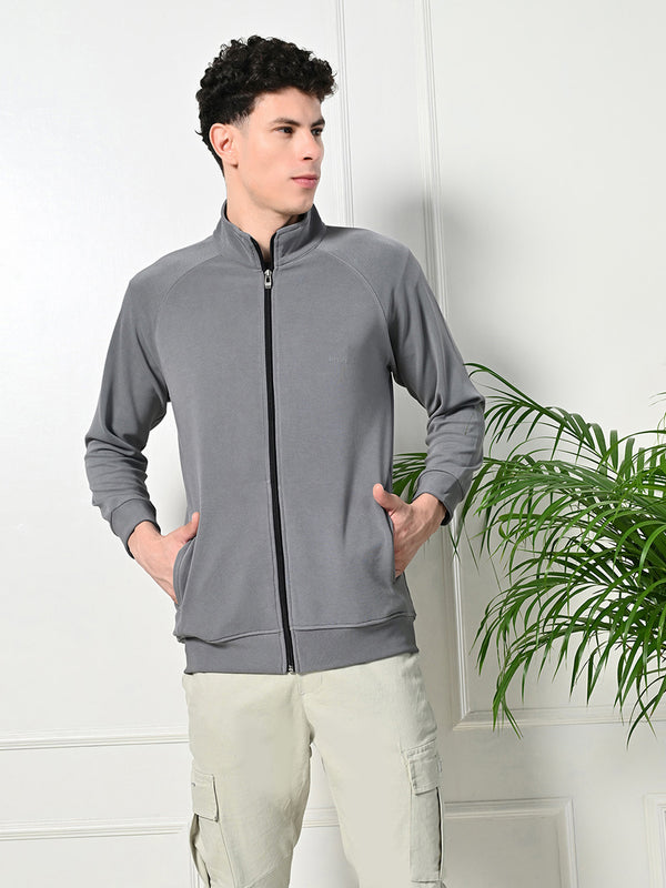 FITINC Stretchable Grey Jacket for Men - Gym, Workout, Jogging, Yoga and Sports