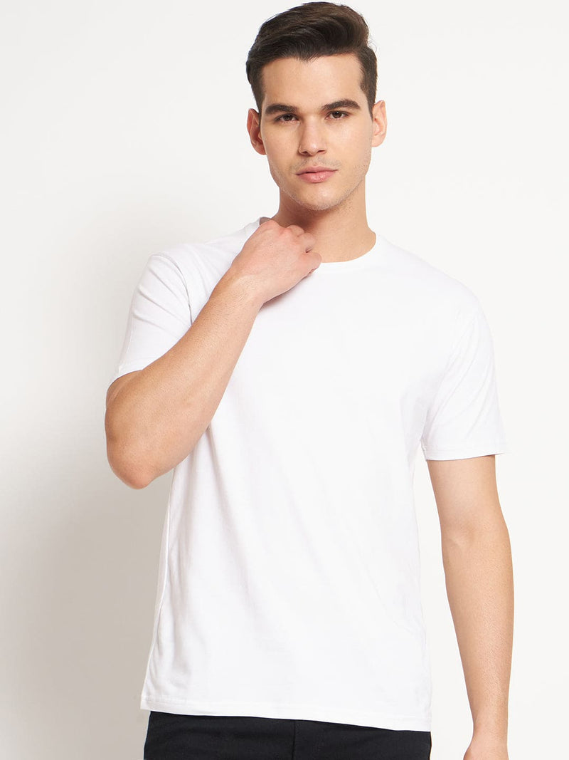 FITINC Premium Cotton Classic Fit White T-Shirt