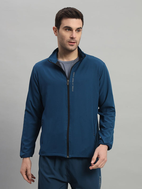 FITINC Sports Jacket for Men with Two Hidden Zipper Pockets - Airforce Blue