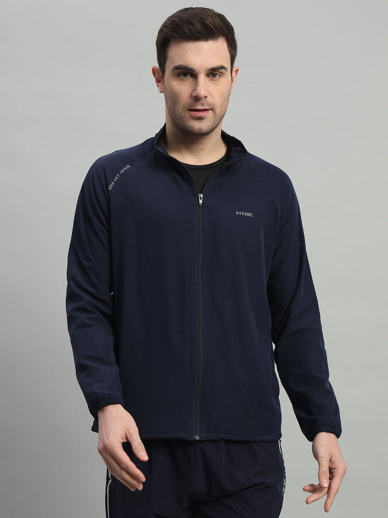 FITINC Sports Track Jacket for Men - Navy Blue