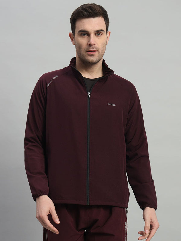 FITINC Sports Track Jacket for Men - Wine