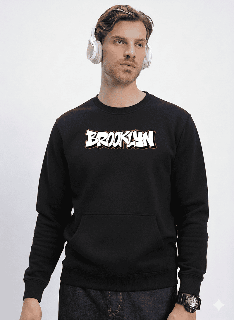 Ultra-Warm Fleece Sweatshirt - Black - Brooklyn