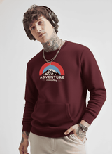 Ultra-Warm Fleece Sweatshirt - Wine - Adventure